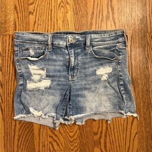 American Eagle Next Level Stretch Distressed Denim Shorts Size 12